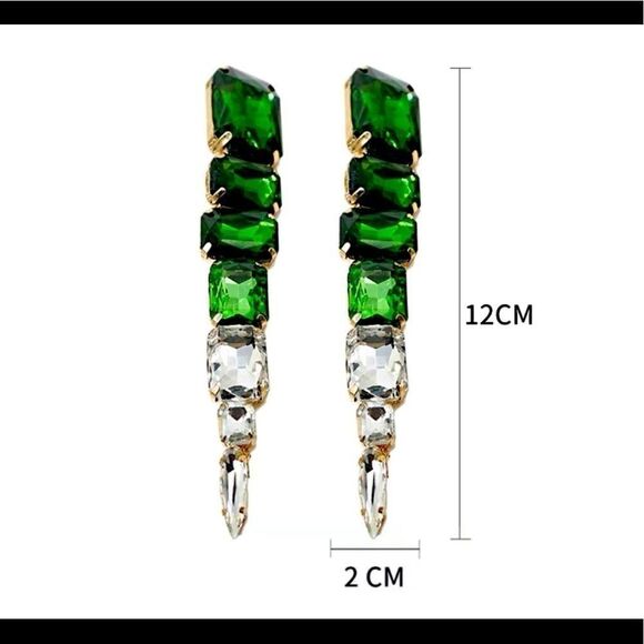 New Fashion  Shiny Rhinestone Long Earrings - Picture 12 of 13